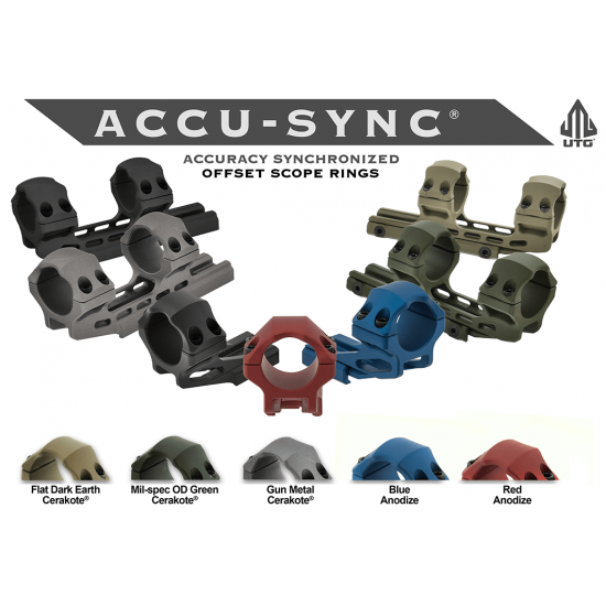 Leapers UTG 1pc 1" HIGH Height 34mm Offset Picatinny Scope Mount Ring