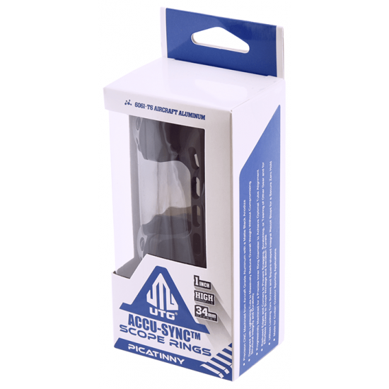 Leapers UTG 1pc 1" HIGH Height 34mm Offset Picatinny Scope Mount Ring