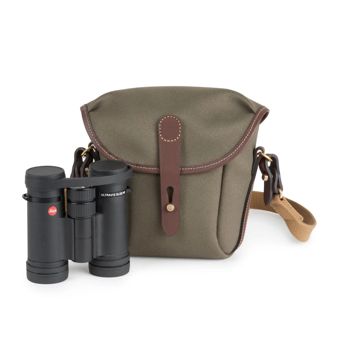 Billingham Galbin Binocular Case for 8x32 / 8x42 Binoculars - Sage FibreNyte / Chocolate Leather