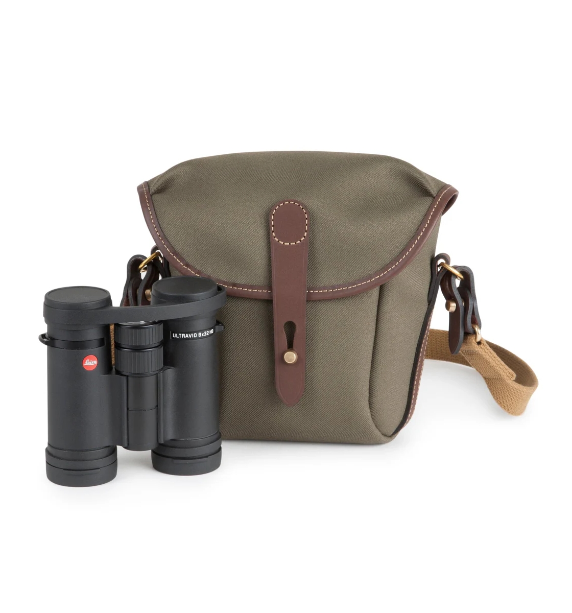 Billingham Galbin Binocular Case for 8x32 / 8x42 Binoculars - Sage FibreNyte / Chocolate Leather