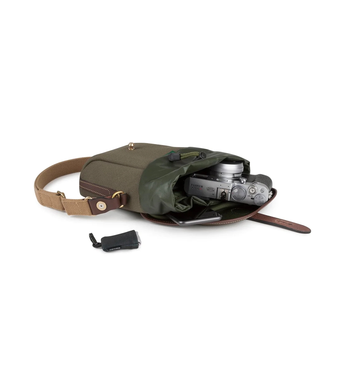 Billingham Galbin Binocular Case for 8x32 / 8x42 Binoculars - Sage FibreNyte / Chocolate Leather