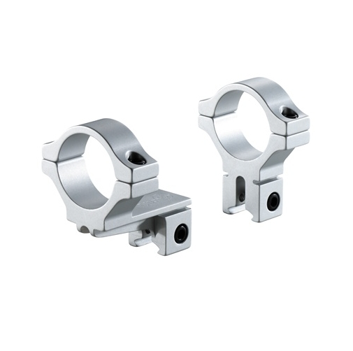 BKL-274 1 inch 2 Piece Single Strap 0.6&#039; Offset Medium Dovetail Scope Rings - Silver