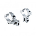 BKL-274 1 inch 2 Piece Single Strap 0.6' Offset Medium Dovetail Scope Rings - Silver