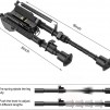 T-Eagle HDP-6 Aluminium 6-9 Inch Adjustable Bipod with Picatinny Adaptor