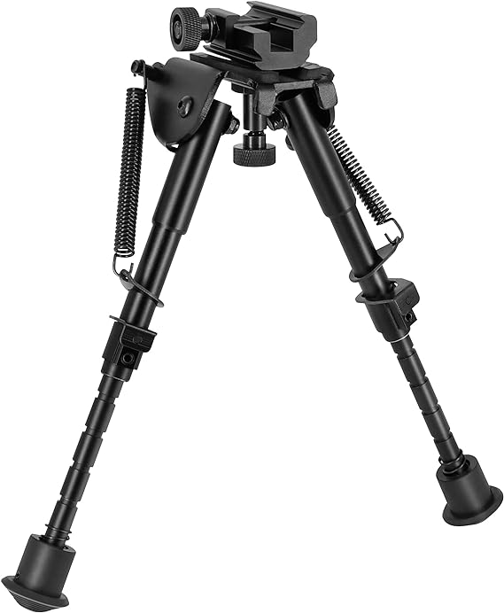 T-Eagle HD-360-6 Aluminium 6-9 Inch Notched Leg Swivel Adaptor Bipod with Picatinny Mount