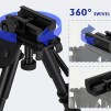 T-Eagle HD-360-6 Aluminium 6-9 Inch Notched Leg Swivel Adaptor Bipod with Picatinny Mount