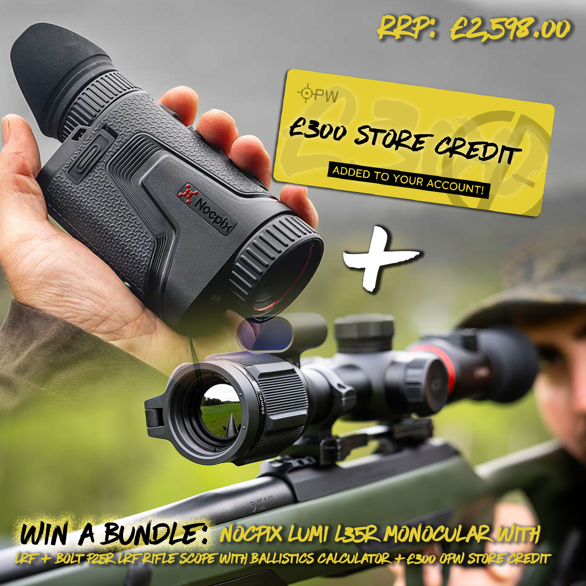 WIN A BUNDLE: NocPix Lumi L35R Handheld LRF Thermal Monocular + NocPix Bolt P25R Thermal Imaging LRF Rifle Scope with Ballistics Calculator + £300 Store Credit