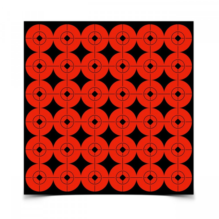 Birchwood Self Adhesive Orange 1" Target Spots - 360 Targets (10 Sheets of 36 Targets)