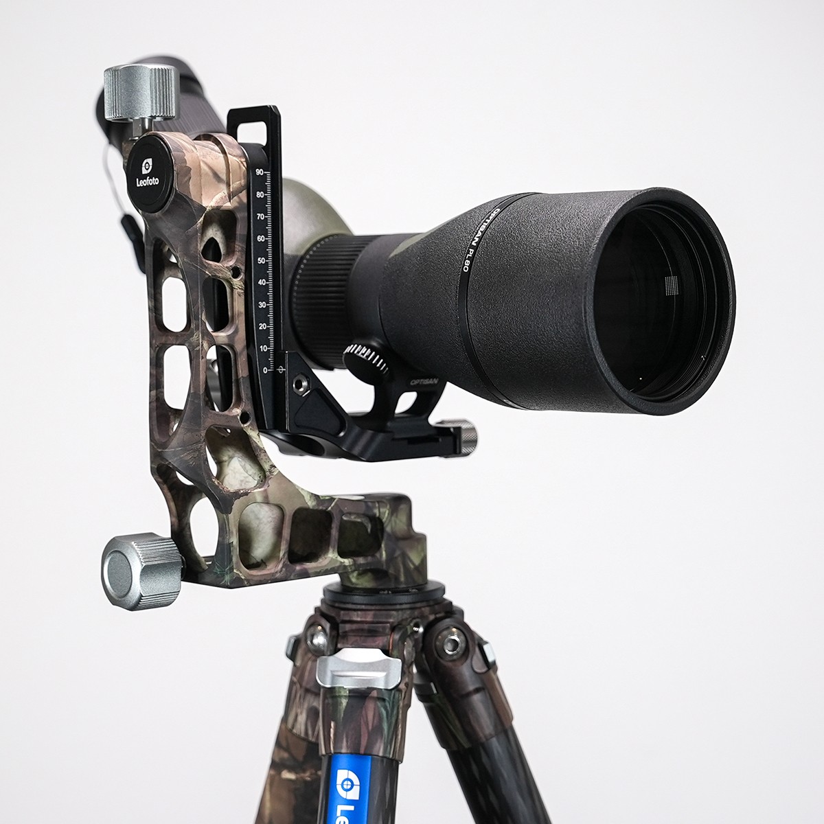 Optisan PL 15-60x80 ED Angled Spotting Scope and Leofoto Ranger LS-365C Lightweight Carbon Tripod