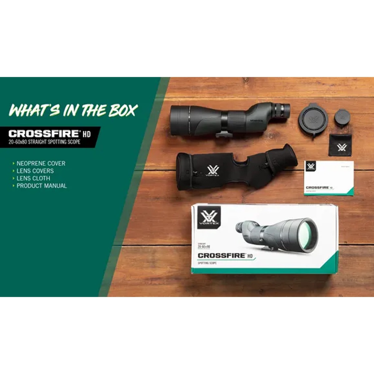 Vortex Crossfire HD 20-60x80 Straight Spotting Scope