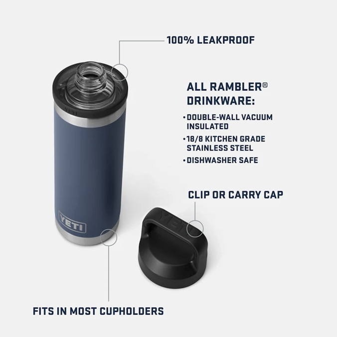 WIN A: YETI Rambler 18oz (532ml) Drink Bottle with Chug Cap - Rescue Red