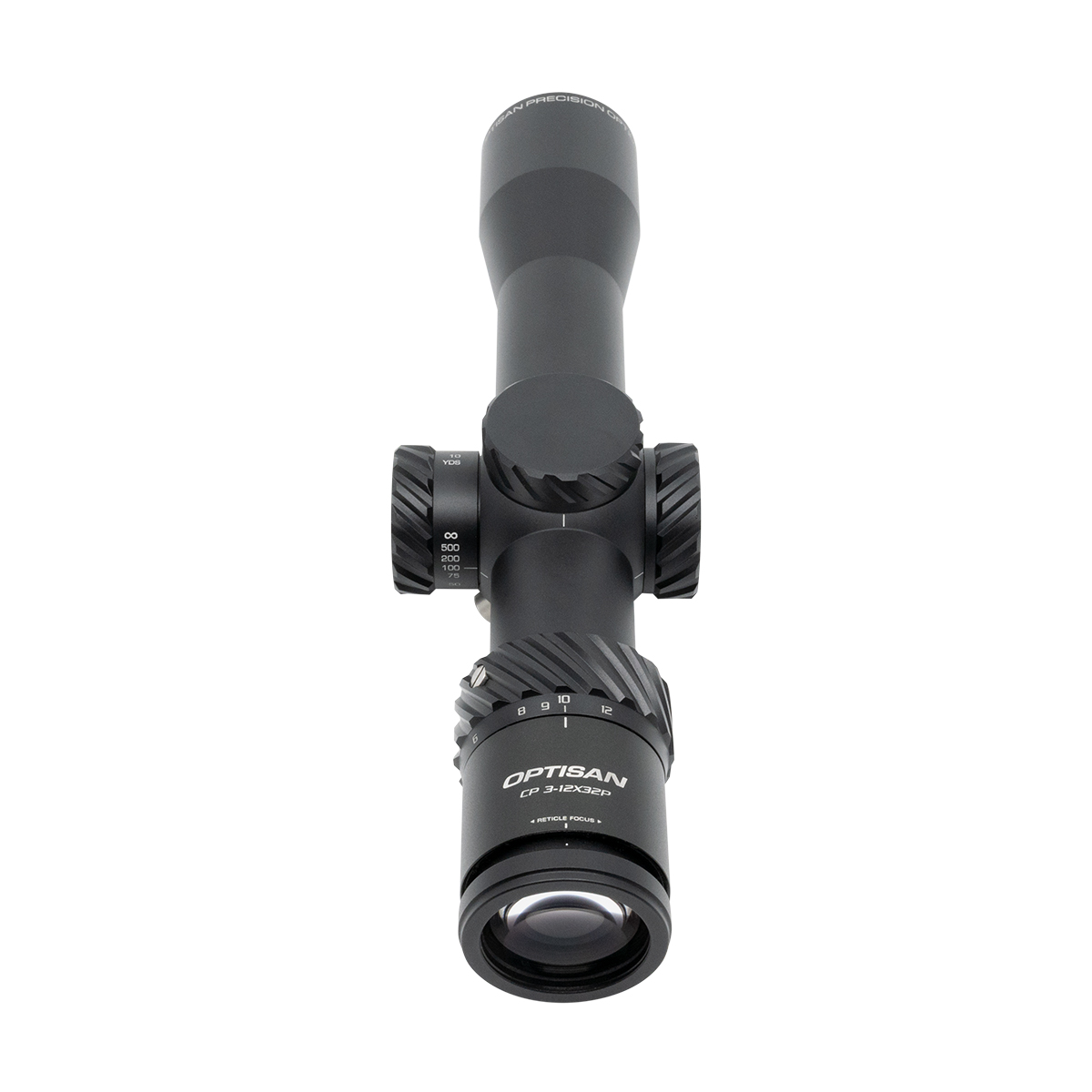** BLEMISHED STOCK ** Optisan Optics CP Compact 3-12x32 SFP MH10 Non-Illuminated 0.1 MRAD 30mm Rifle Scope