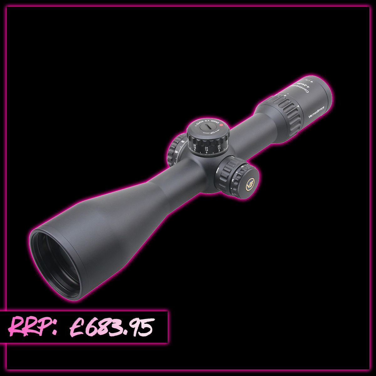 WIN A LOW ODDS: Vector Optics Continental 4-24x56 34mm FFP Illuminated Ranging VEC-MBR 0.1 MRAD Rifle Scope