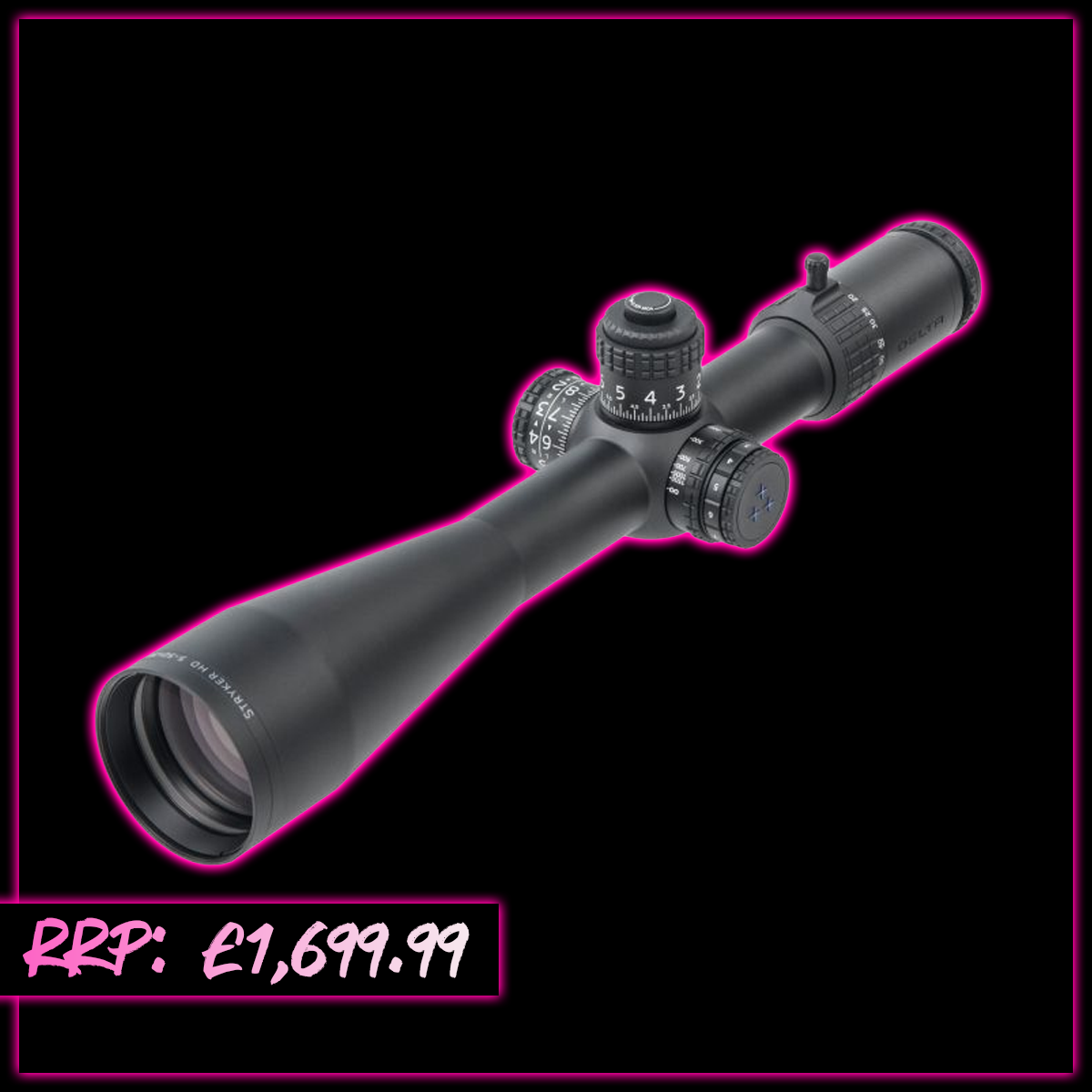 WIN A: Delta STRYKER Target Ultra ED 5-50x56 HD SFP Illuminated DLS-1 0.05 MRAD Zero Stop Locking Turret Rifle Scope 