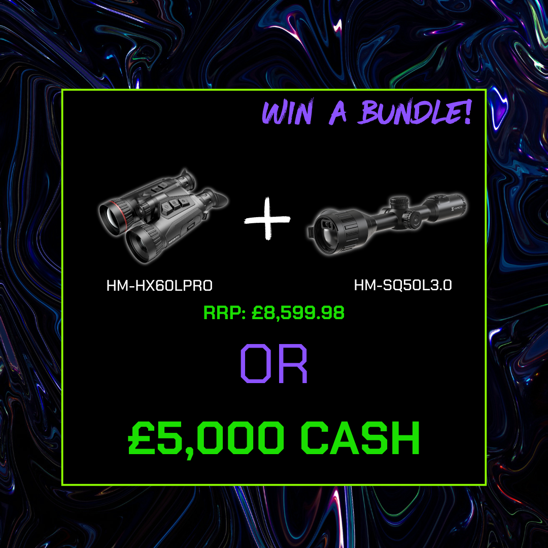 WIN A BUNDLE: HIKMICRO Habrok Pro HX60L Multi-Spectrum Thermal Binocular + Stellar 3.0 SQ50L LRF Thermal Rifle Scope OR £5000 CASH ALTERNATIVE