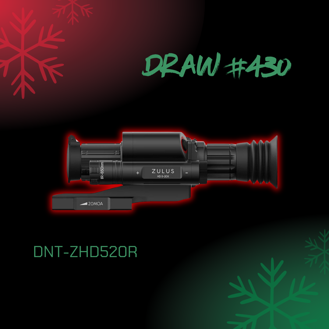 WIN A: DNT Optics ZULUS HD 5-20X Digital Night Vision Scope With LRF And Ballistic Calculator (PM20L 20MOA Picatinny Rail Included)