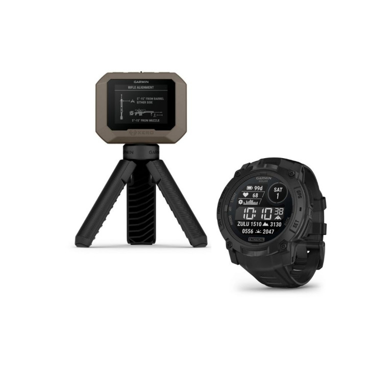 WIN A BUNDLE: Garmin Xero C1 Pro Chronograph + Garmin Instinct 3 Tactical Edition 50mm Smart Watch with Solar Charging and GPS