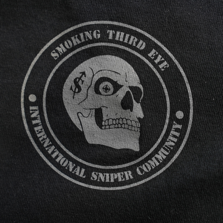 Smoking Third Eye International Sniper Community T-Shirt - Tan / Grey
