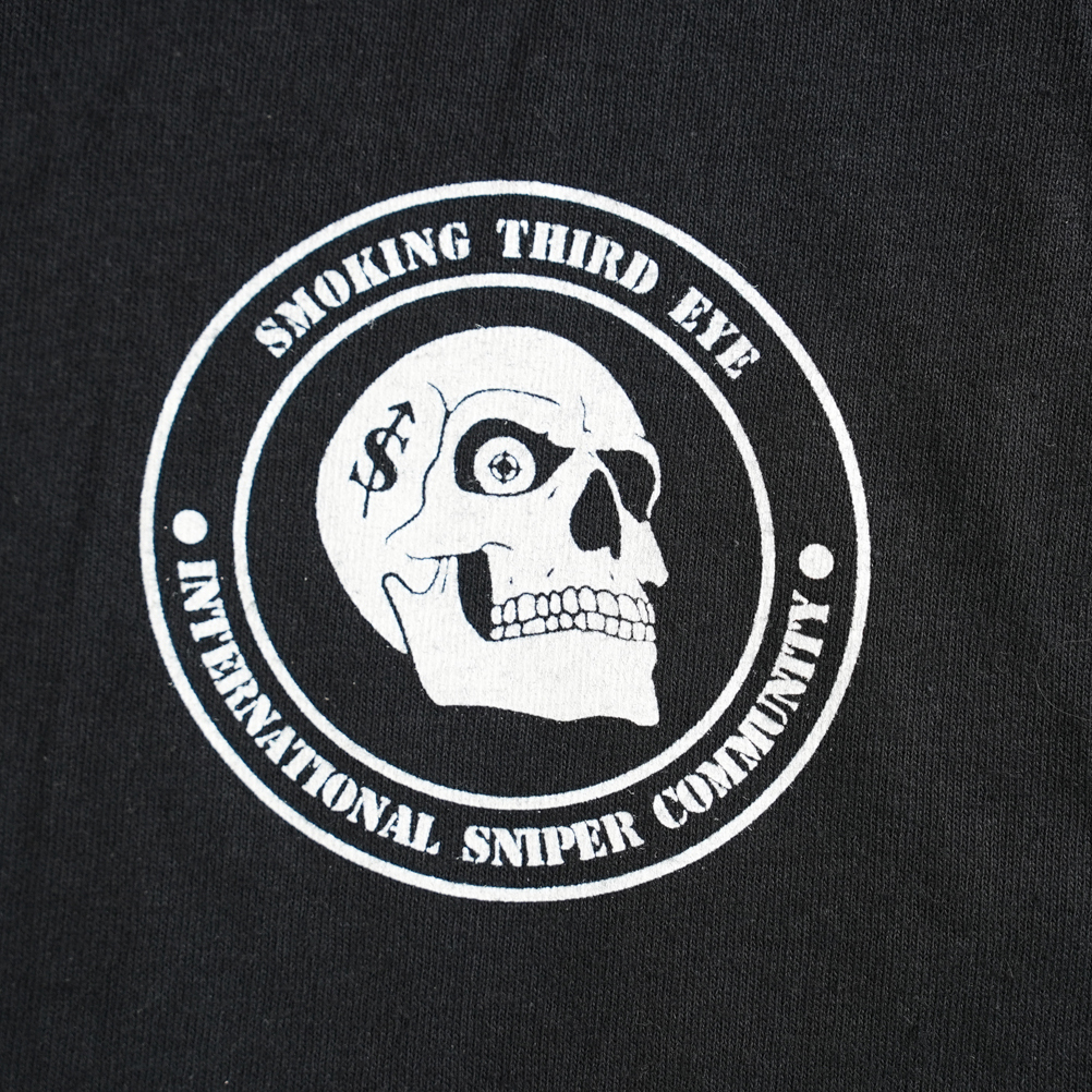 Smoking Third Eye International Sniper Community T-Shirt - Black / White