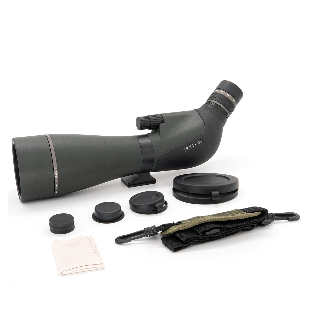 WULF Nova 20-60x80 Dual Focus FMC Waterproof Arca Mounting Foot Spotting Scope Inc Stay On Case