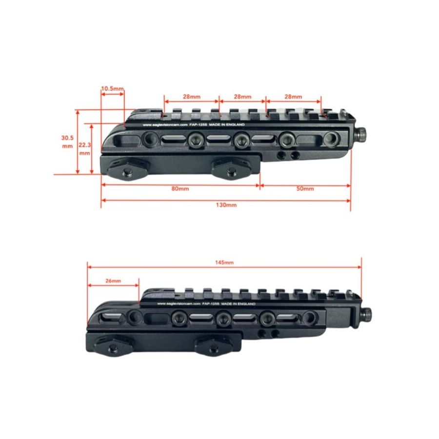 Eagle Vision 108 MOA One Piece Elevation Adjustable Forward/Backward Picatinny Mount