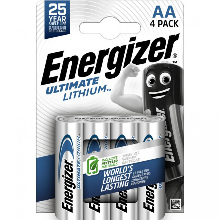 Energizer L91 Ultimate Lithium AA Batteries - Pack of 4