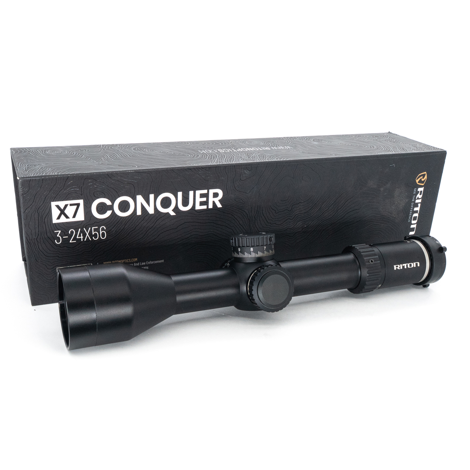 Ex-Demo Riton X7 Conquer 3-24x56 ED FFP Non-Illuminated ODEN 0.1 MRAD Rifle Scope (SPECIAL EDITION. MADE IN JAPAN) - EXD25104