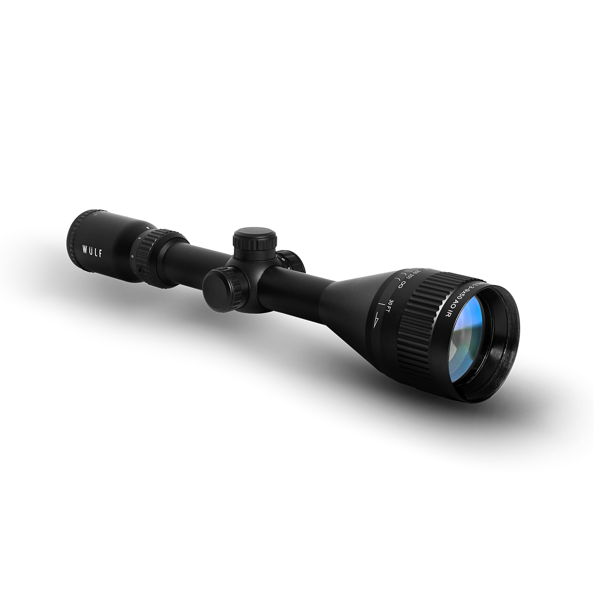 Fireball Rifleprice Wulf Fireball 3-9x50 AO Illuminated Half Mildot Rifle Scope With Rings