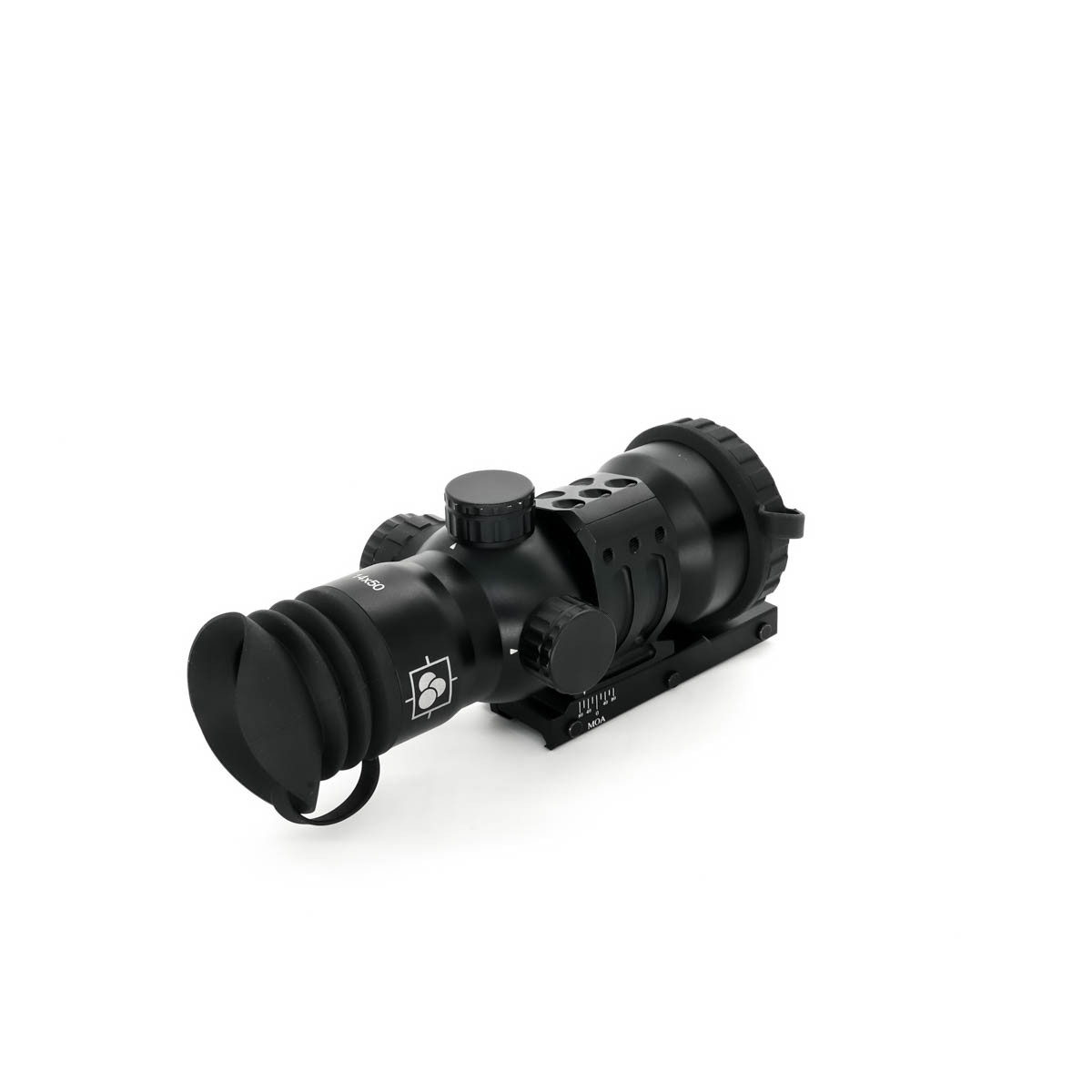 Factory Refurbished Immersive Optics 14x50 Prismatic Scope MilDot Extended with MOA Adjustable Mounts - FR25027