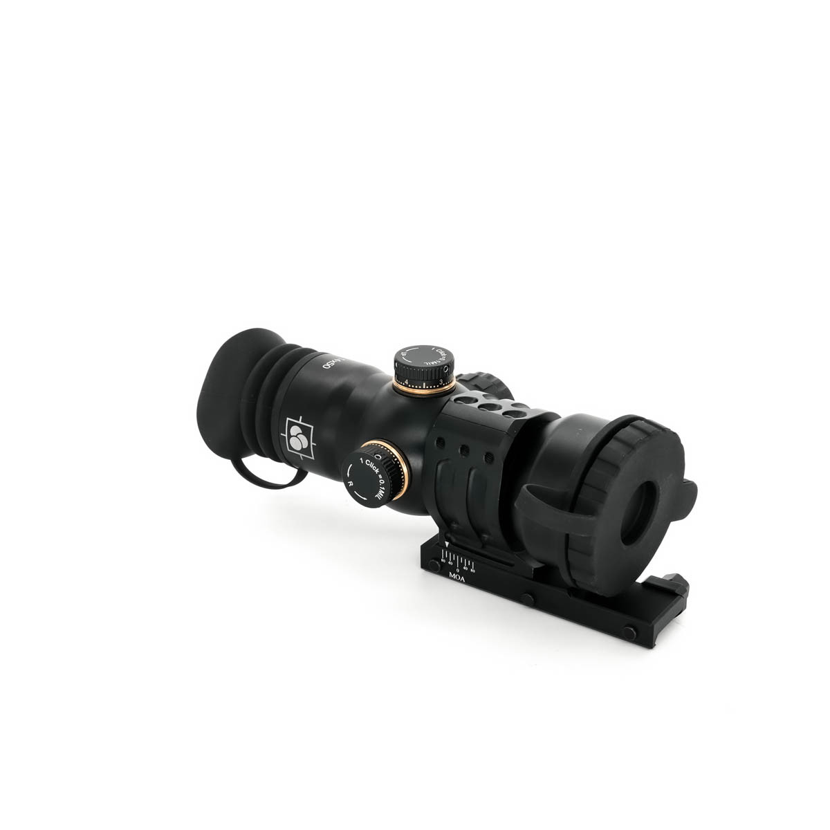 Factory Refurbished Immersive Optics 14x50 Prismatic Scope MilDot Extended with MOA Adjustable Mounts - FR25027