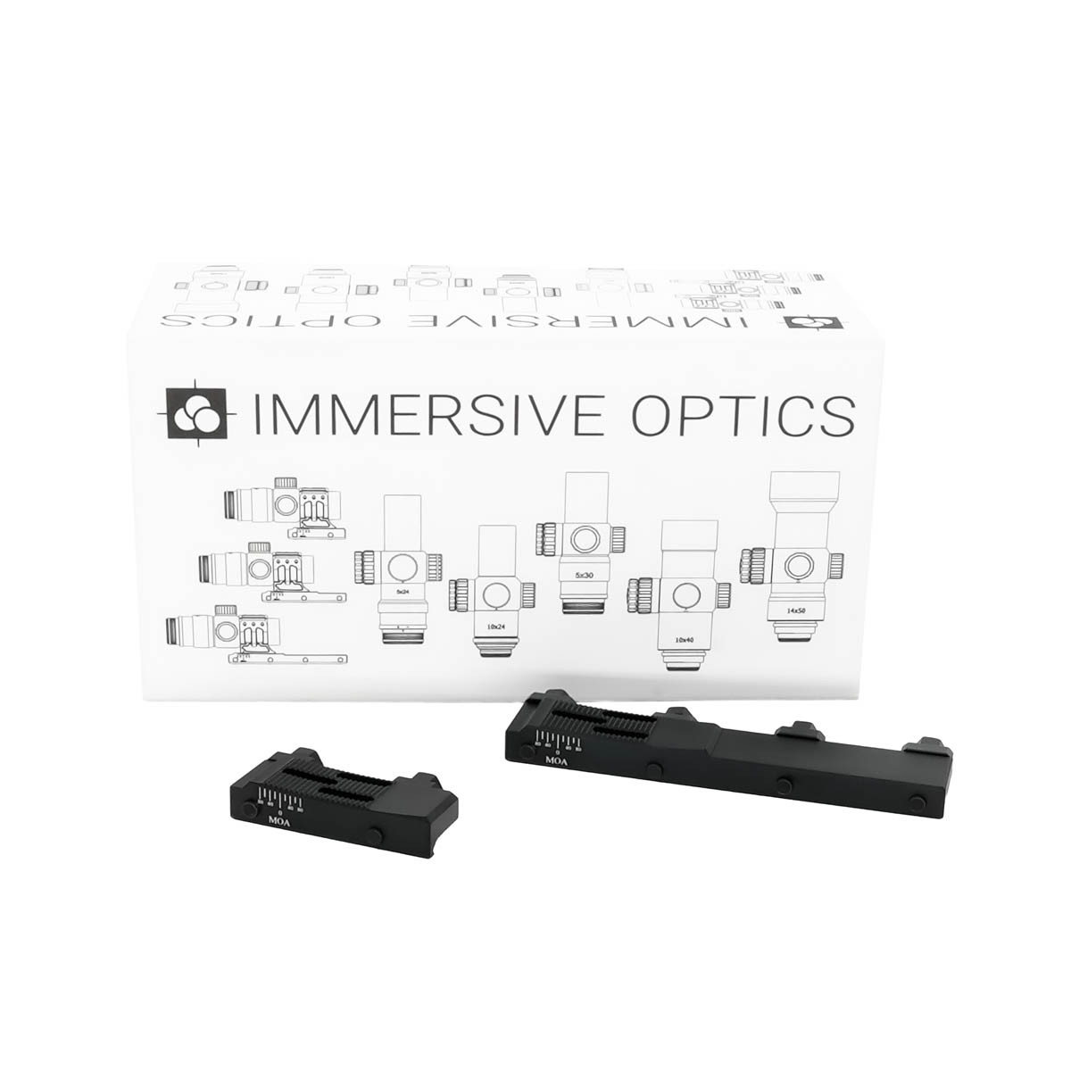 Factory Refurbished Immersive Optics 14x50 Prismatic Scope MilDot Extended with MOA Adjustable Mounts - FR25027
