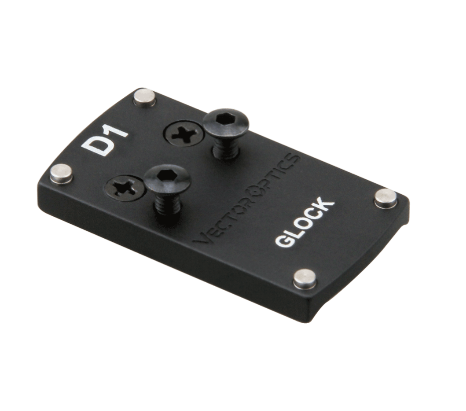Universal Red Dot Mount For GLOCK Pistols - Steel Platform Base With Fiber Sights