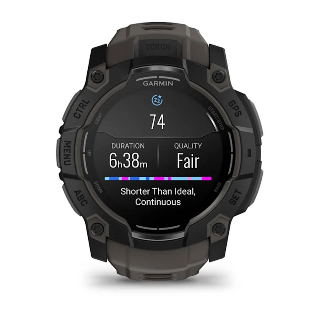 WIN A: Garmin Instinct 3 50mm Smart Watch with AMOLED Screen and GPS - Black with Charcoal Band