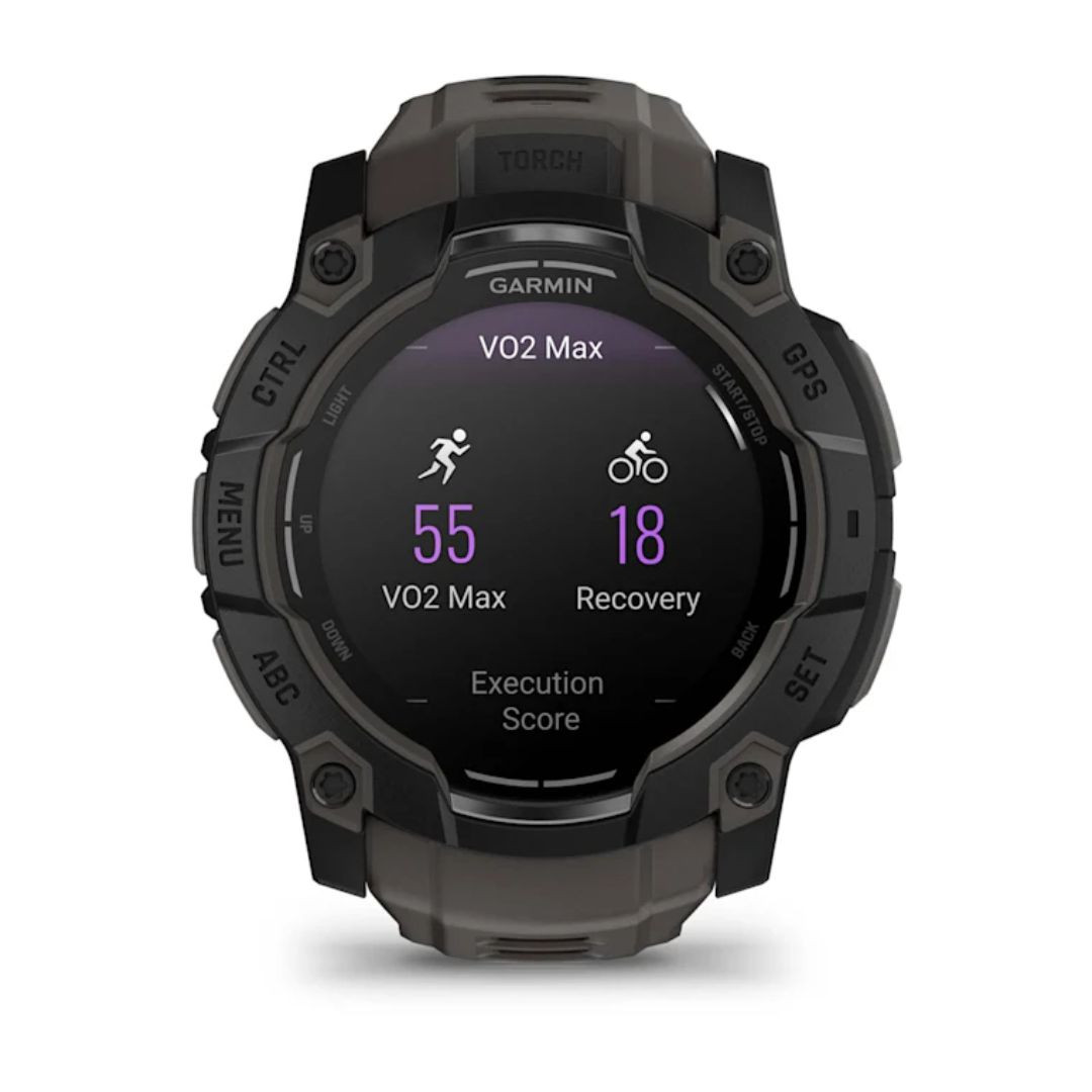 WIN A: Garmin Instinct 3 50mm Smart Watch with AMOLED Screen and GPS - Black with Charcoal Band