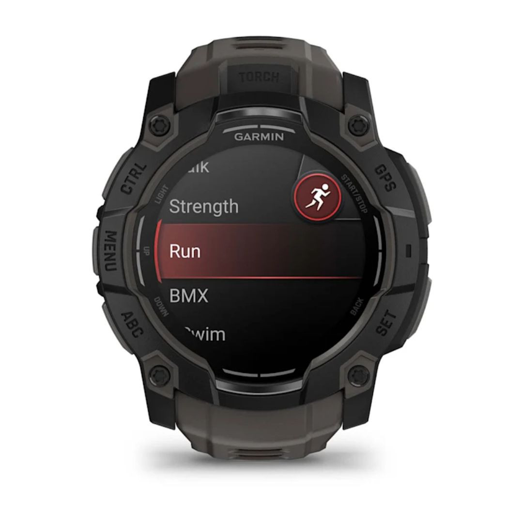 WIN A: Garmin Instinct 3 50mm Smart Watch with AMOLED Screen and GPS - Black with Charcoal Band