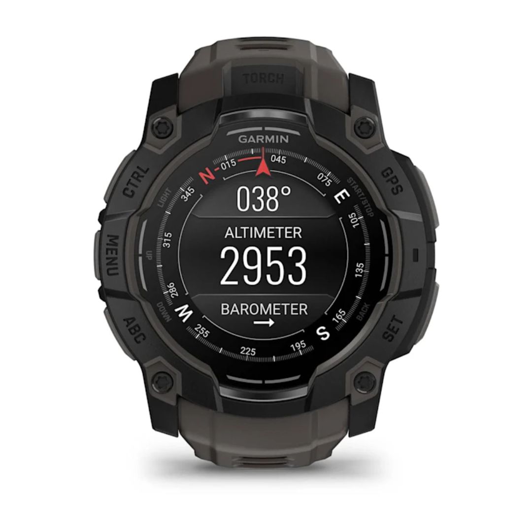 WIN A: Garmin Instinct 3 50mm Smart Watch with AMOLED Screen and GPS - Black with Charcoal Band