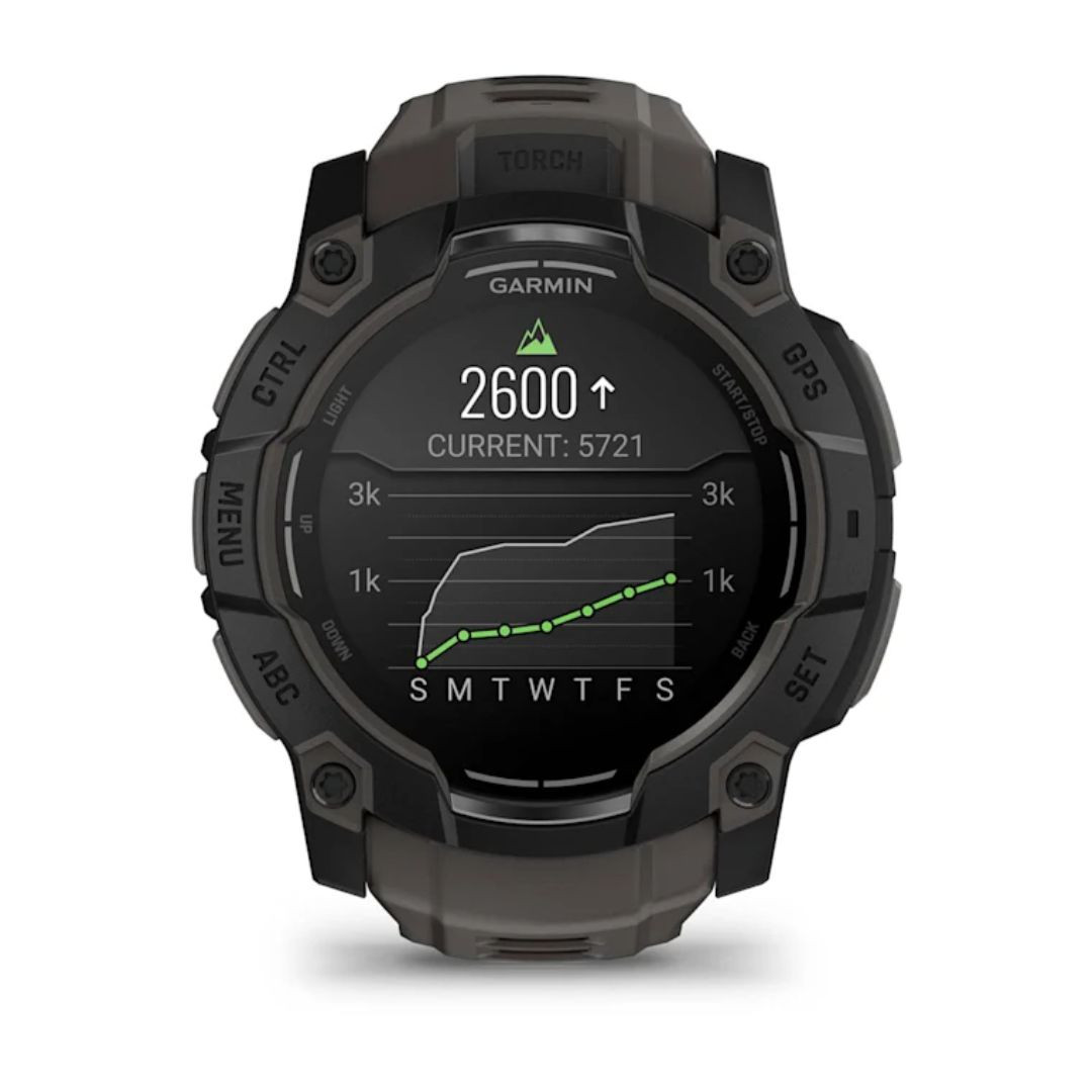 Garmin Instinct 3 50mm Smart Watch with AMOLED Screen and GPS - Black with Charcoal Band