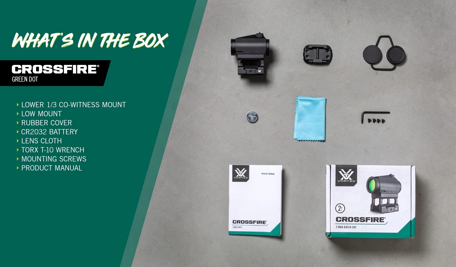 Vortex Optics Crossfire 2MOA Green Dot Sight