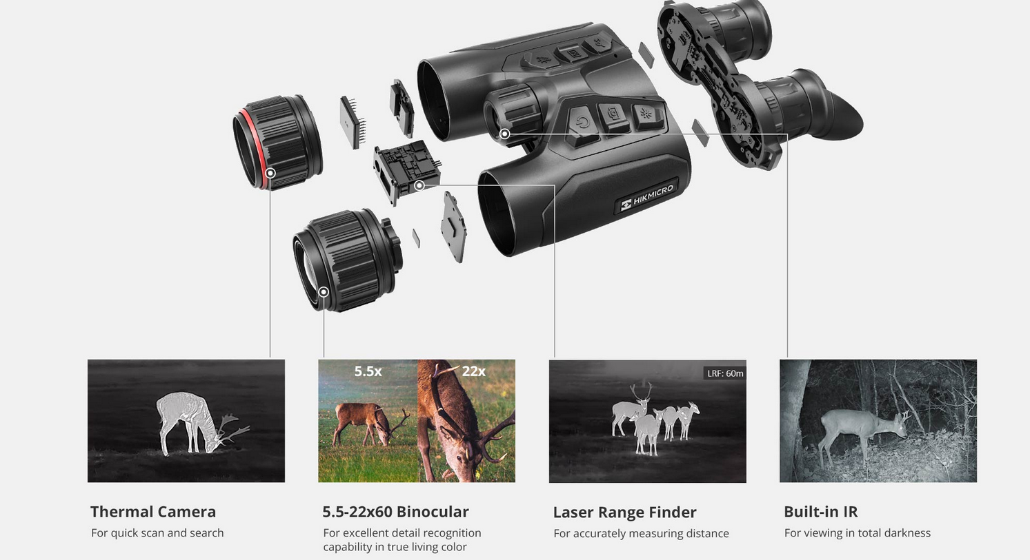 HIKMICRO Habrok 4K HQ35L Multi-Spectrum Thermal Binocular with LRF