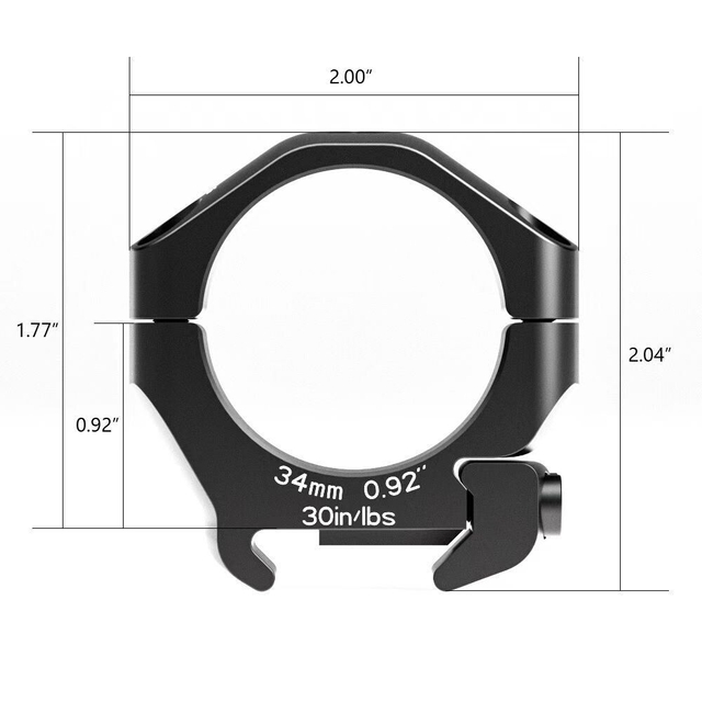 Arken Optics Halo 34 mm Scope Rings Low (23 mm)