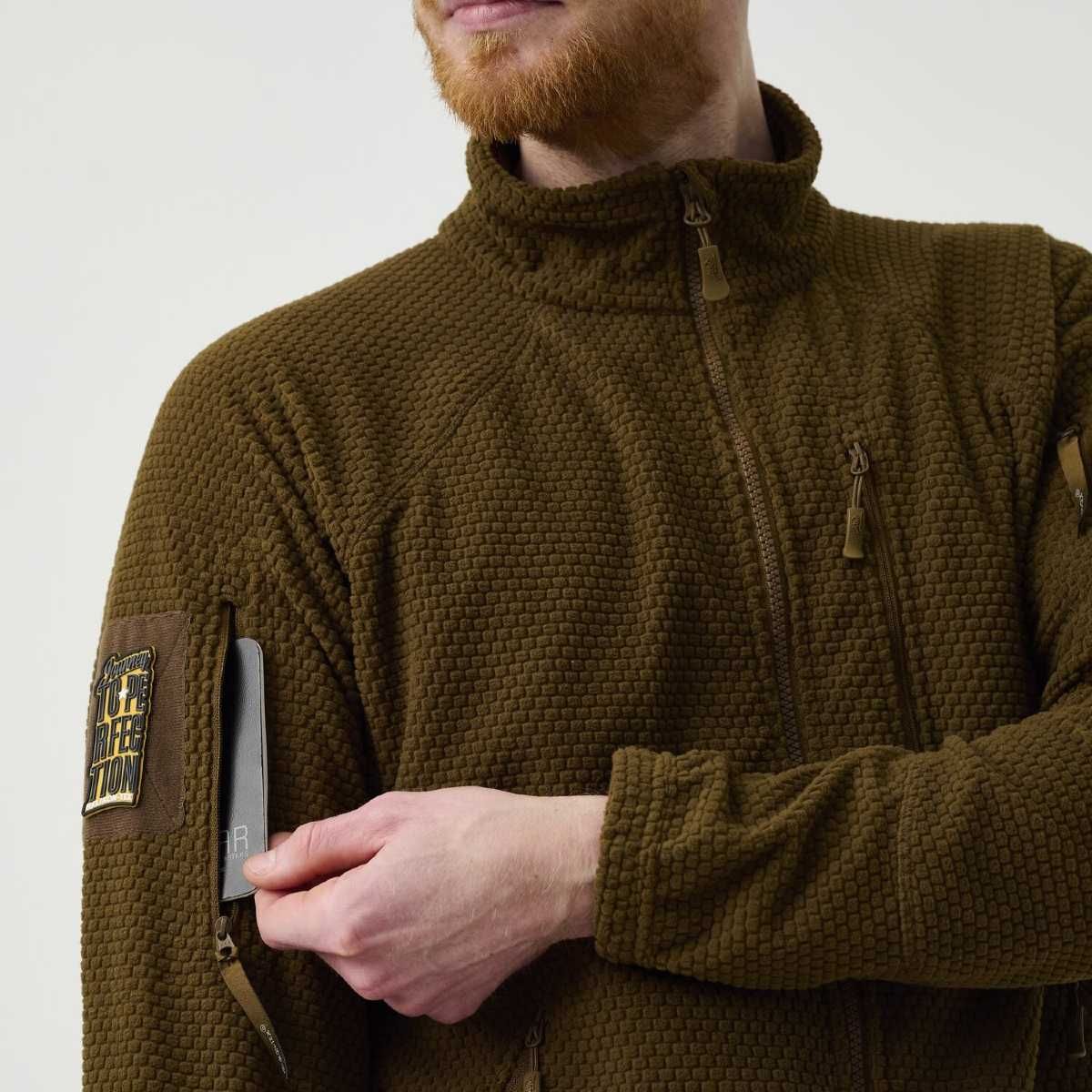 Helikon-Tex ALPHA TACTICAL Jacket - Grid Fleece - Coyote Size: XL/Regular
