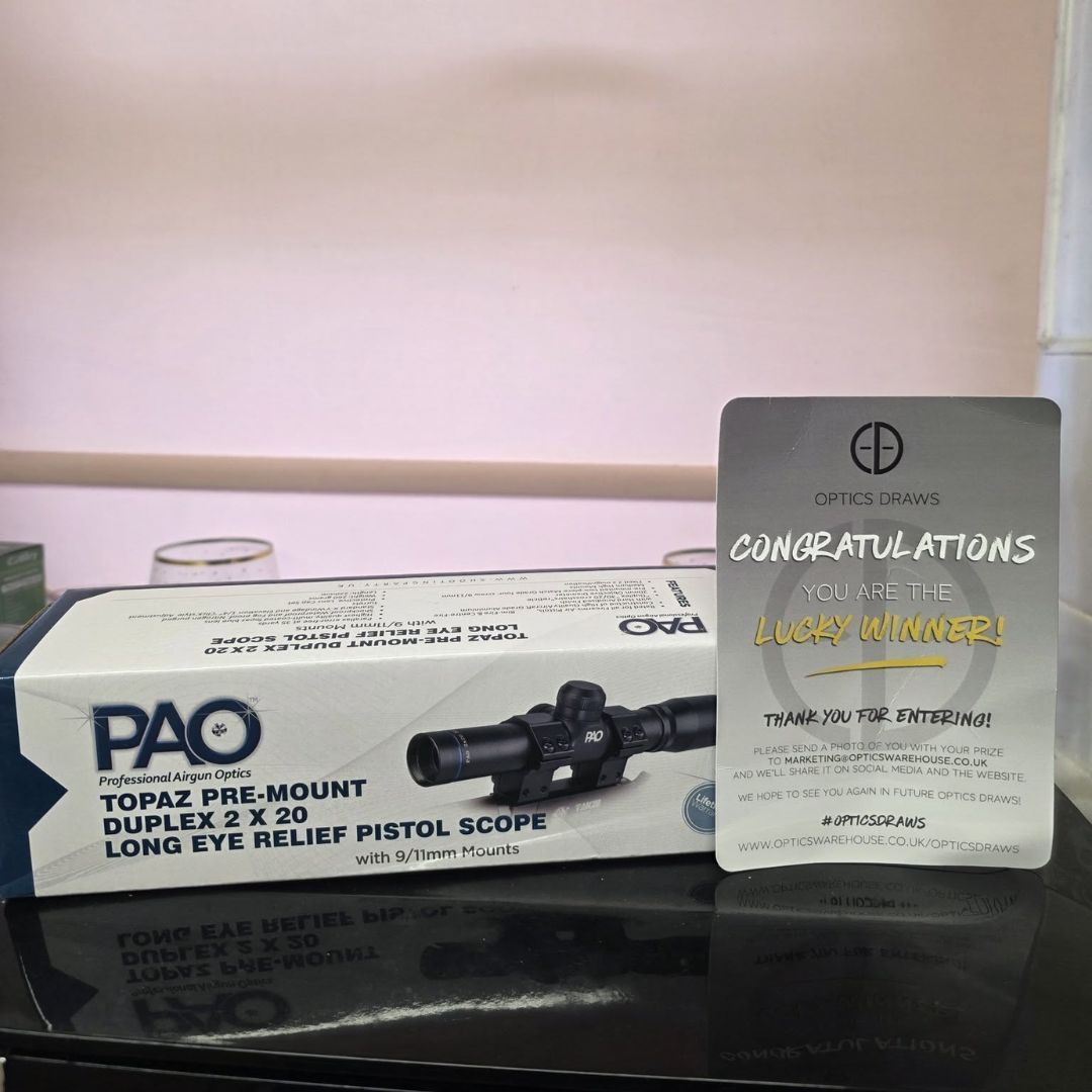 WIN A: PAO 2x20 Duplex Long Eye Relief Pistol Scope with 9/11 Dovetail Mounts