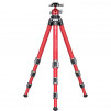 Leofoto Athena LA-284C 10 Layer Carbon Water, Sand Proof, Corrosion Resistant Titanium Feet RED Tripod with LH-30 RED Ball Head
