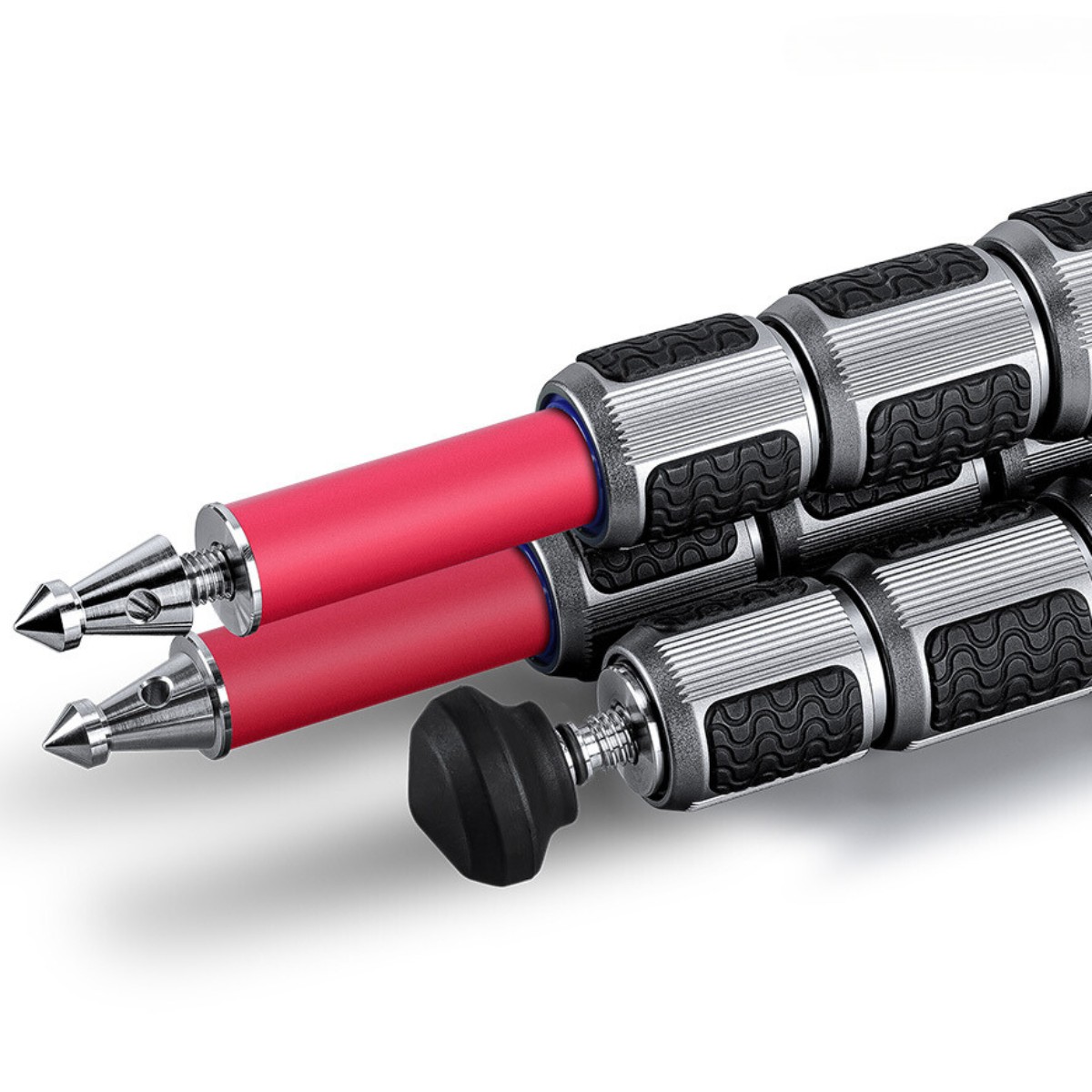 Leofoto Athena LA-284C 10 Layer Carbon Water, Sand Proof, Corrosion Resistant Titanium Feet RED Tripod with LH-30 RED Ball Head