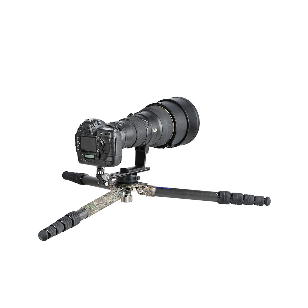 Leofoto LM Summit CAMO LM-365C 10 Layer Carbon Hollow-out Spider 75mm Bowl Tripod with Safety Lock System - Max Load 25kg, Min 80mm to Max 1540mm