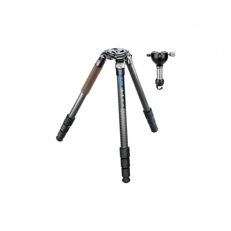 Leofoto Mountain HD Tripod Kit LN-364C 10 Layer Carbon Hollow-out Spider 180 Degree Folding Silcone Handle Tripod with YB-75LK Arca Levelling Bowl Head with Handle and Hook - Max Load 35kg, Min 174 mm to Max 1635mm