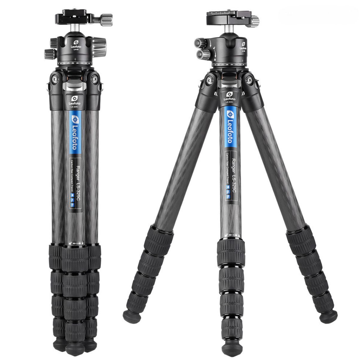 Leofoto Ranger LS-325C 10x Layer Carbon Tripod with LH-40 Ballhead & Separate Centre Column
