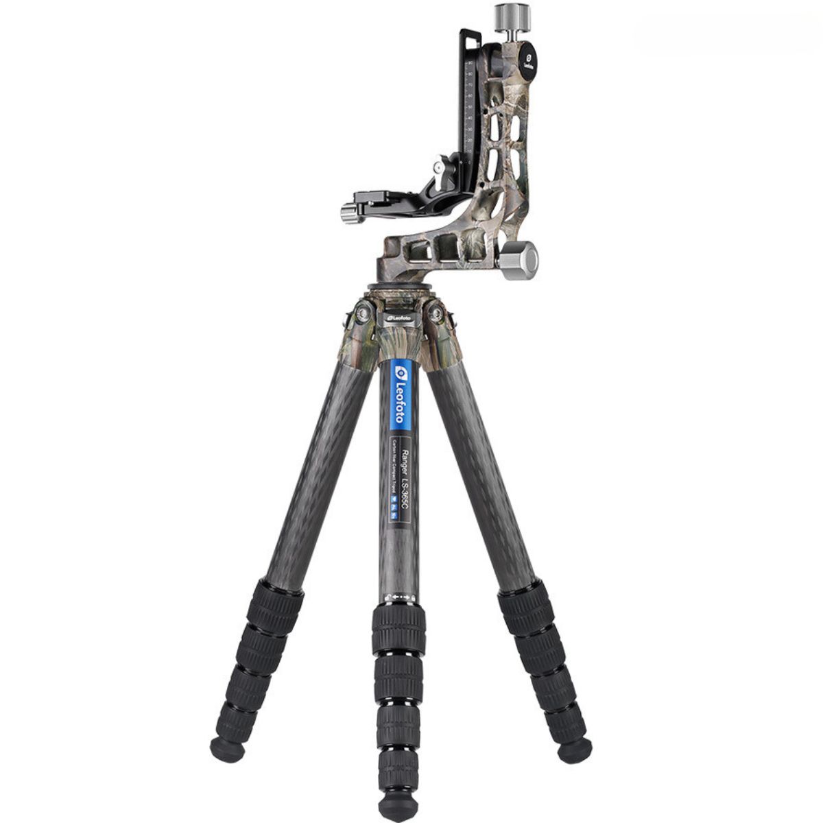 Leofoto Ranger LS-365C Lightweight 10x Layer Carbon Half Ball Levelling Tripod with PG1 CAMO Gimbal Head