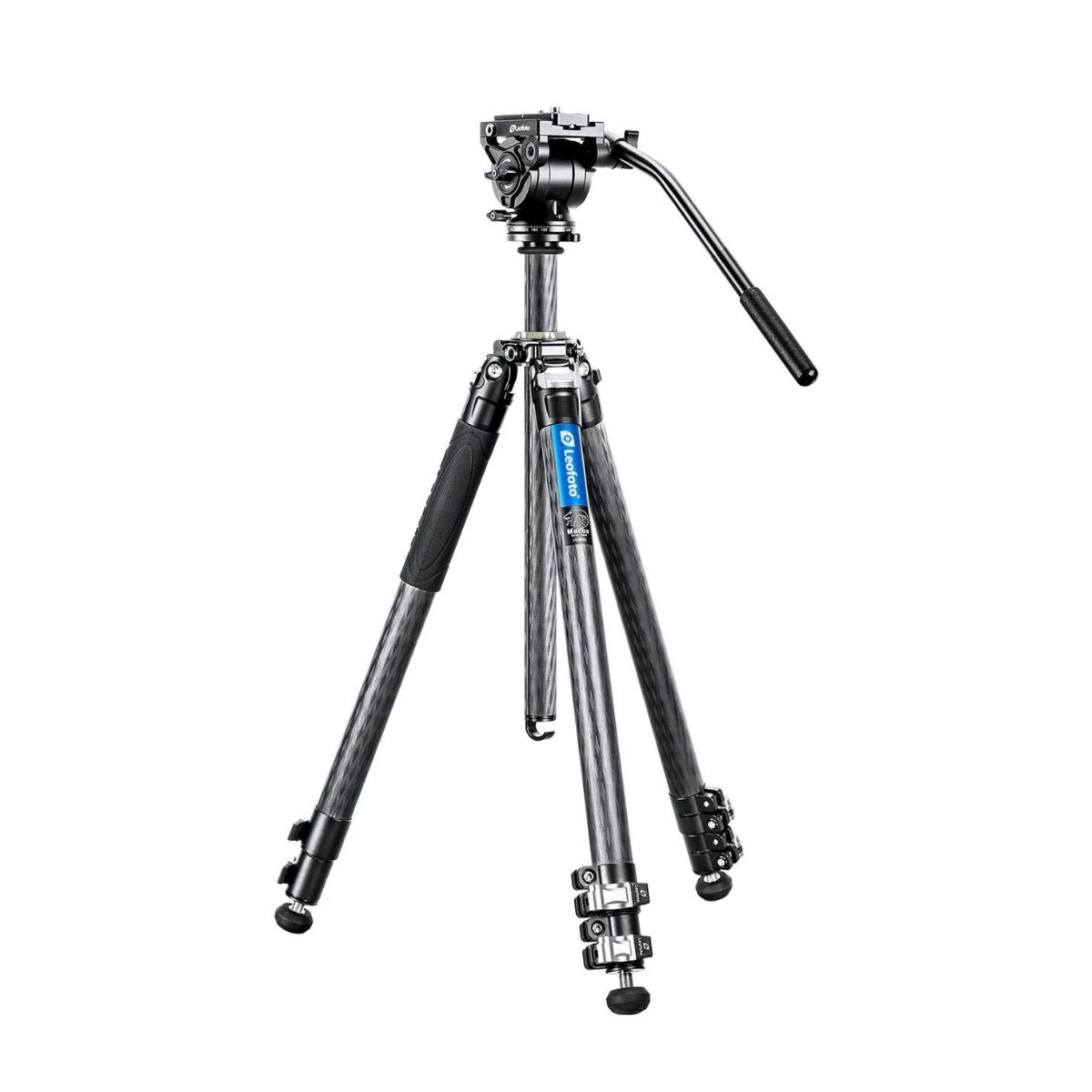 Leofoto LV-323C Manba LV Video Head System Flip Lock Carbon Fiber Tripod and BV-10 Fluid Head 6kg