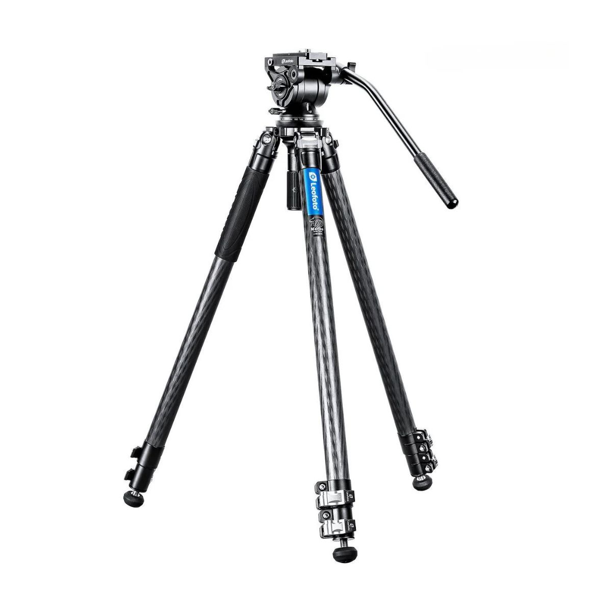 Leofoto Manba LVM Video Head System LVM-323C Flip Lock Carbon Fibre Tripod and BV-10 Video Fluid Head 6kg